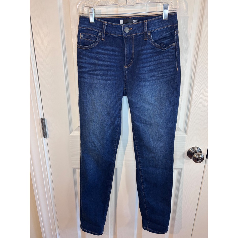 KUT from the Kloth Dark Wash Skinny Jeans Women Size 0 Denim Whiskered Slim Fit